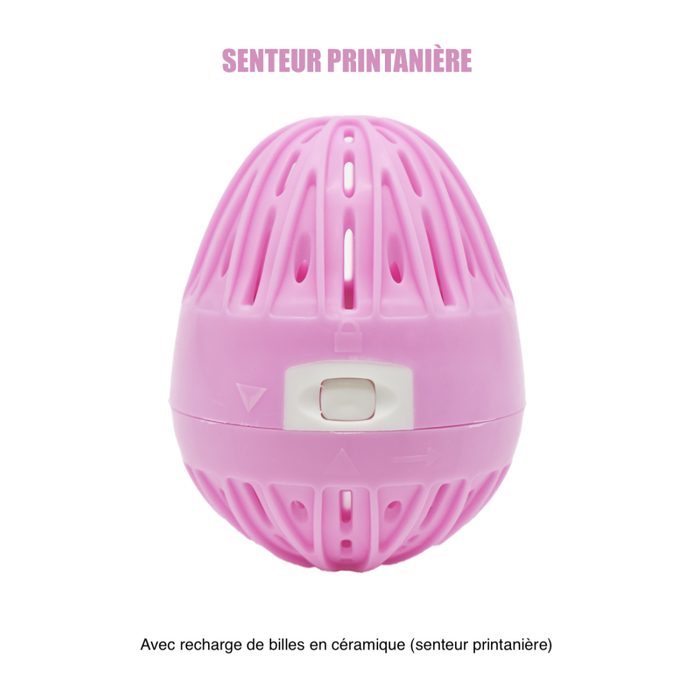 Boule de lavage machine à laver rose + recharge - senteur printanière