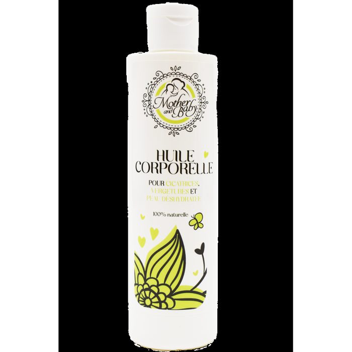 Huile corporelle pour vergetures, cicatrices et peau déshydratée - 250ml 100% naturelle