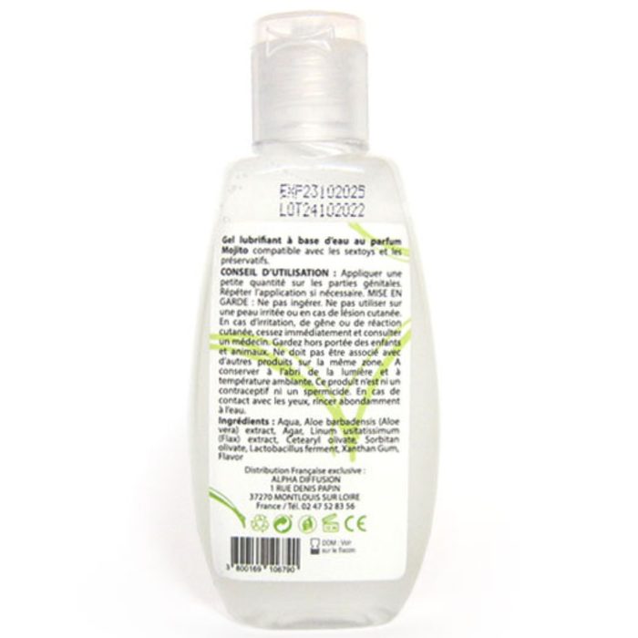 Lubrifiant à base d'eau 100% naturel Mojito 90 ml