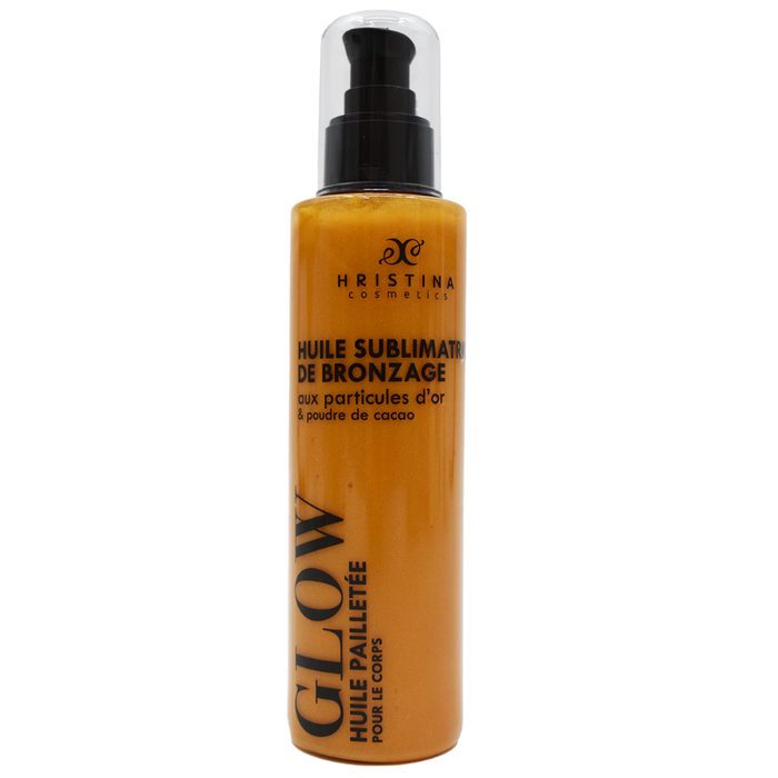 Huile sublimatrice de bronzage - Pailletée - 200ml 100% naturelle