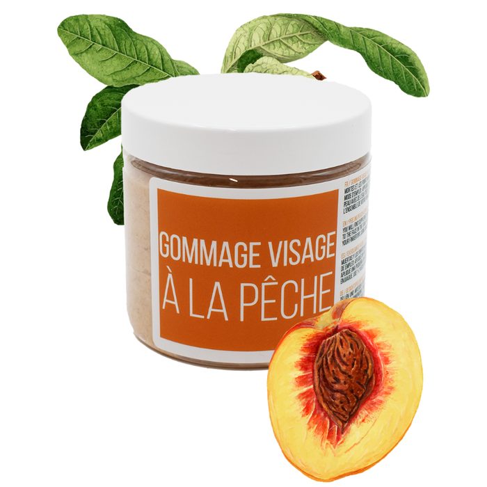 Gommage visage pêche - 200ml 100% naturel