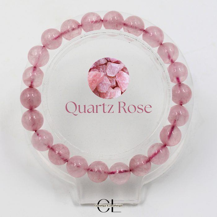 Bracelet en pierres naturelles Quartz Rose A 8mm