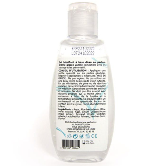 Lubrifiant à base d'eau 100% naturel Crème glacée vanille 90 ml