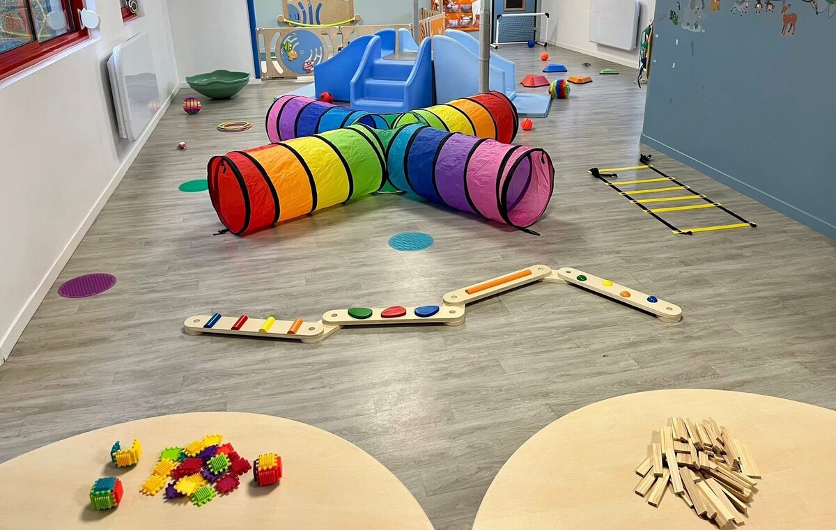 Atelier de motricité pour les portes ouvertes de l’école Montessori à Noyers