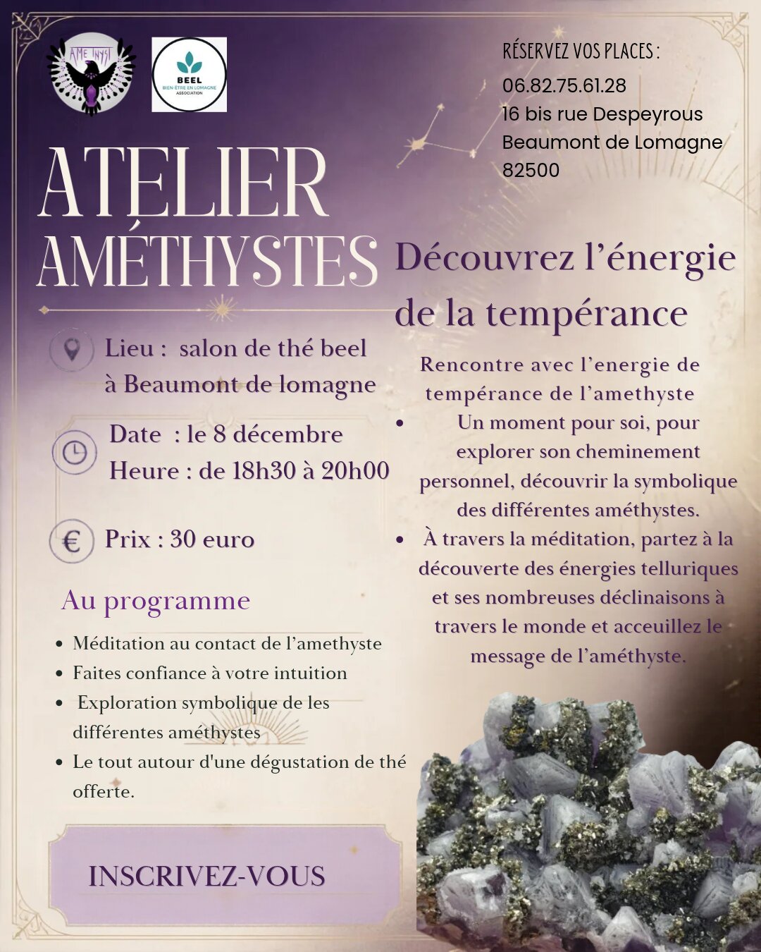Atelier découverte des améthystes