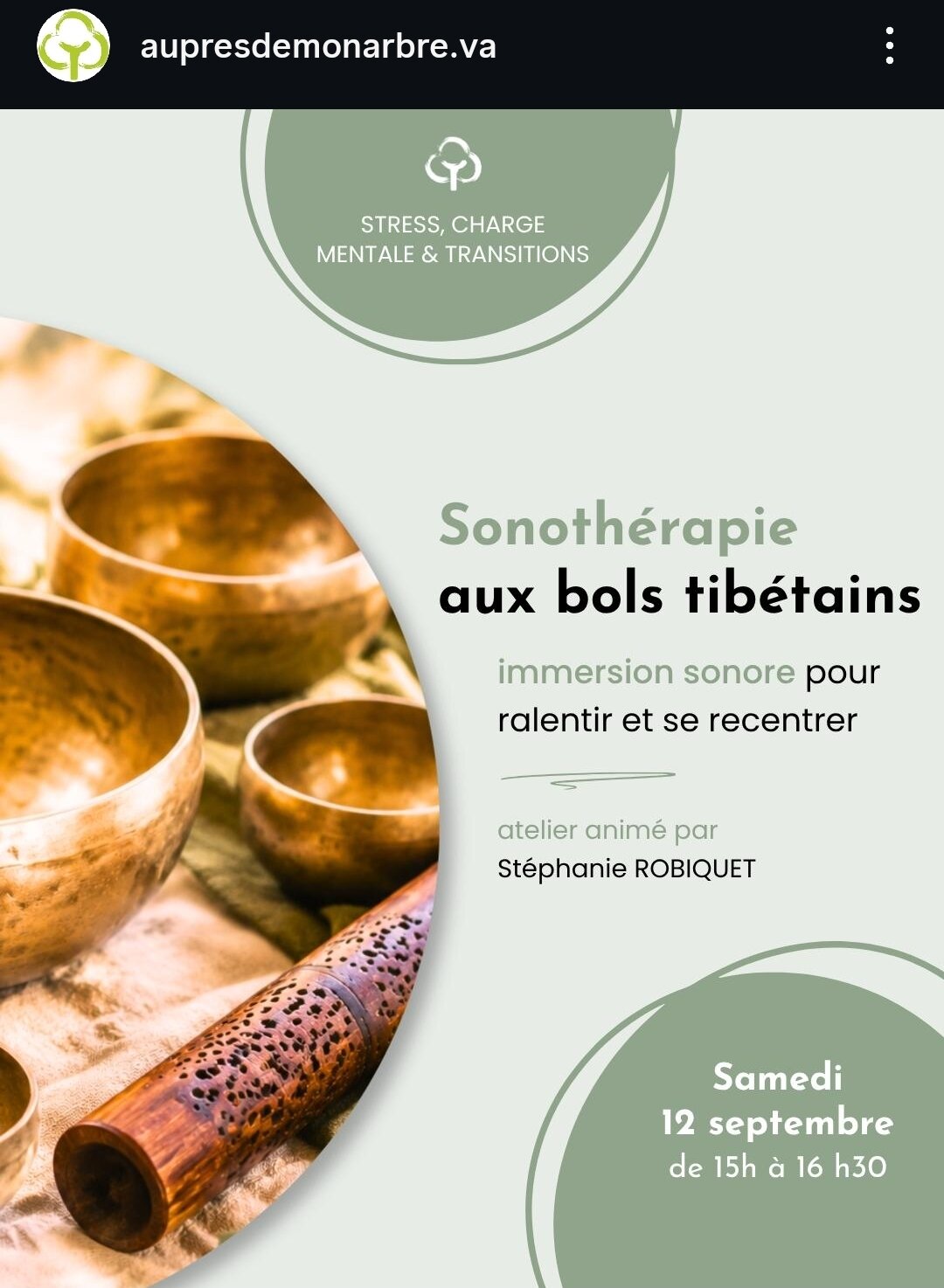Sonotherapie aux bols tibétains 12 septembre
